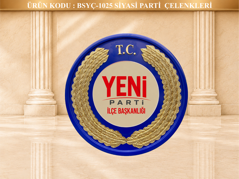 Lacivert Zeminli Yeni Parti Çelenk