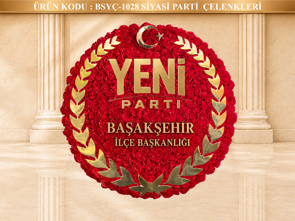 Yapay Gül Zeminli Yeni parti Çelenk