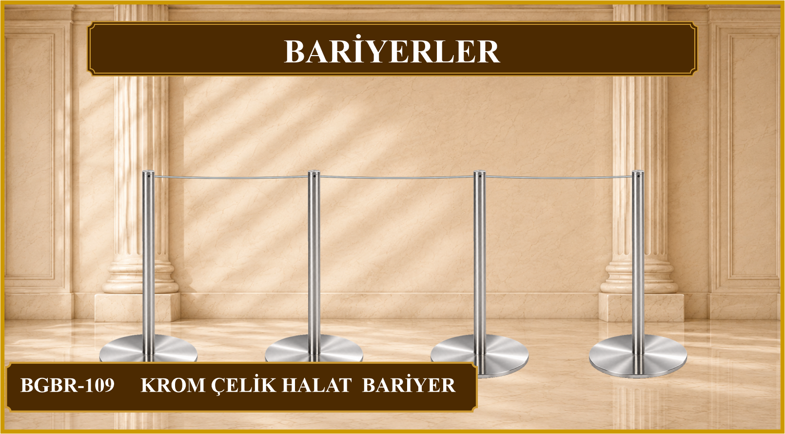  60 CM KROM BARİYER ÇELİK HALATLI