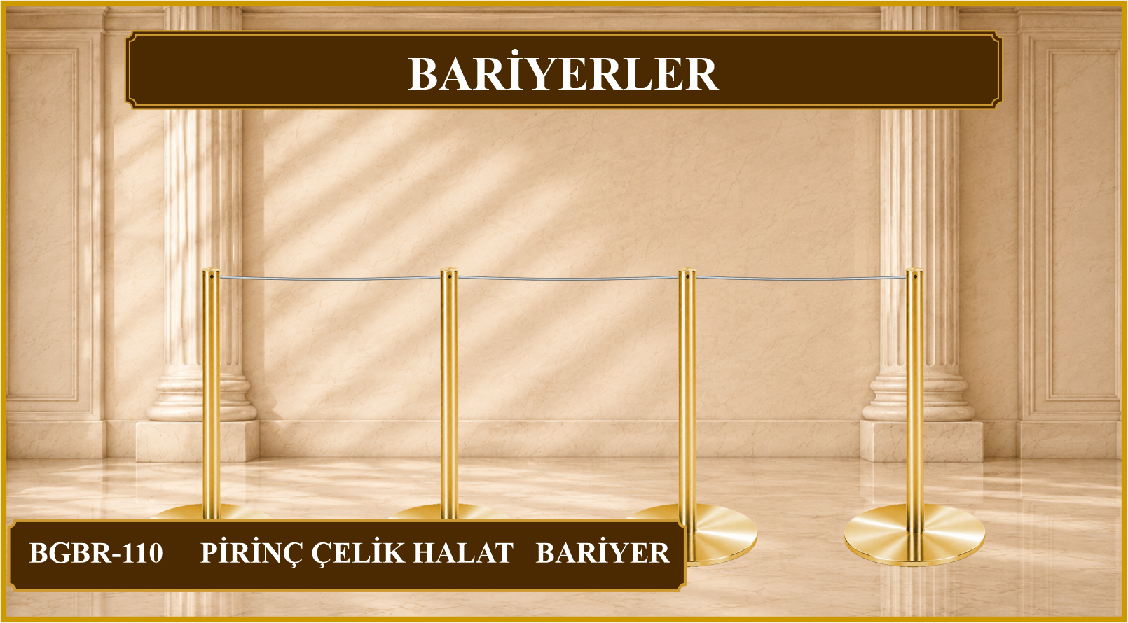 60 CM SARI BARİYER ÇELİK HALATLI